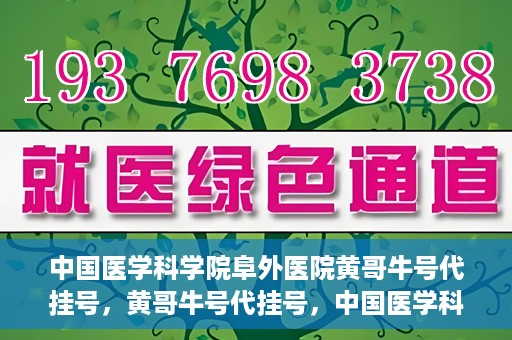 中国医学科学院阜外医院黄哥牛号代挂号，黄哥牛号代挂号，中国医学科学院阜外医院便捷就医新途径