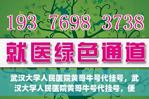 武汉大学人民医院黄哥牛号代挂号，武汉大学人民医院黄哥牛号代挂号，便捷就医背后的故事