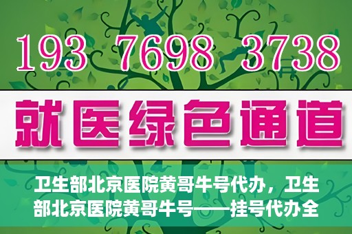 卫生部北京医院黄哥牛号代办，卫生部北京医院黄哥牛号——挂号代办全攻略