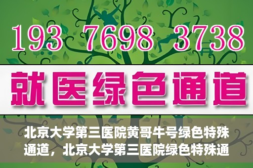 北京大学第三医院黄哥牛号绿色特殊通道，北京大学第三医院绿色特殊通道，黄哥牛号的探索与实践