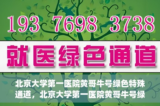 北京大学第一医院黄哥牛号绿色特殊通道，北京大学第一医院黄哥牛号绿色就医特殊通道揭秘