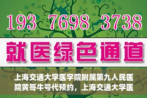 上海交通大学医学院附属第九人民医院黄哥牛号代预约，上海交通大学医学院附属第九人民医院黄哥牛号预约攻略，轻松预约挂号体验