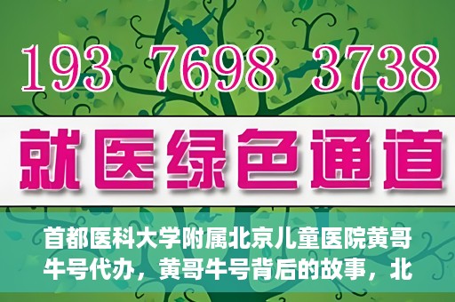 首都医科大学附属北京儿童医院黄哥牛号代办，黄哥牛号背后的故事，北京儿童医院名医背后的故事与探索。