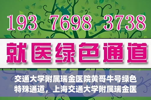 交通大学附属瑞金医院黄哥牛号绿色特殊通道，上海交通大学附属瑞金医院黄哥牛号，绿色特殊通道开启健康之门