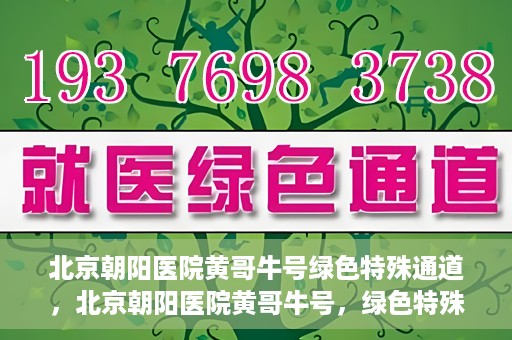 北京朝阳医院黄哥牛号绿色特殊通道，北京朝阳医院黄哥牛号，绿色特殊通道开启健康之门