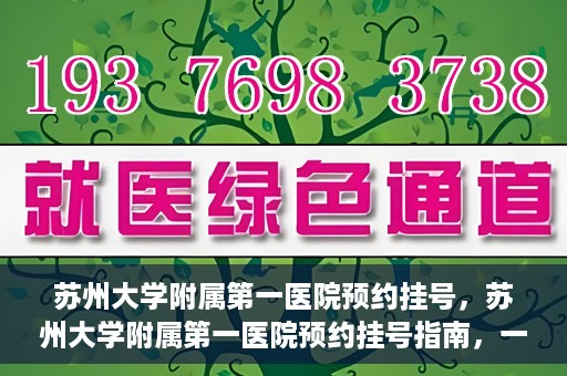 苏州大学附属第一医院预约挂号，苏州大学附属第一医院预约挂号指南，一站式解决您的就医难题