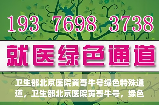 卫生部北京医院黄哥牛号绿色特殊通道，卫生部北京医院黄哥牛号，绿色特殊通道开启健康之门