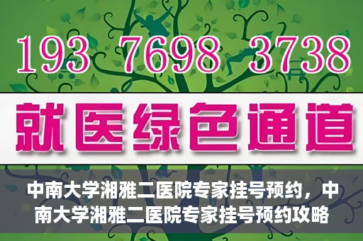 中南大学湘雅二医院专家挂号预约，中南大学湘雅二医院专家挂号预约攻略，一站式解决您的就医需求