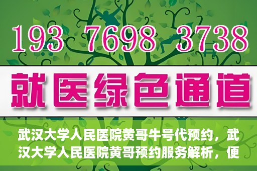 武汉大学人民医院黄哥牛号代预约，武汉大学人民医院黄哥预约服务解析，便捷医疗，牛号代预约新体验