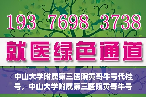 中山大学附属第三医院黄哥牛号代挂号，中山大学附属第三医院黄哥牛号助您轻松挂号就医