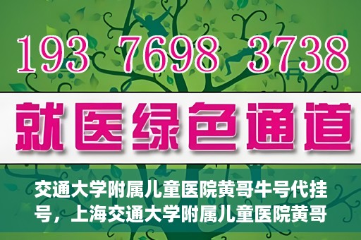 交通大学附属儿童医院黄哥牛号代挂号，上海交通大学附属儿童医院黄哥牛号代挂号攻略