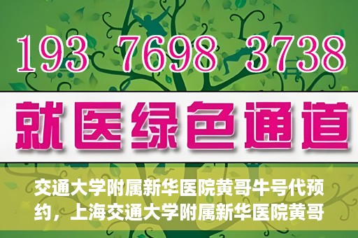 交通大学附属新华医院黄哥牛号代预约，上海交通大学附属新华医院黄哥牛号预约服务解析