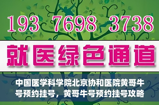 中国医学科学院北京协和医院黄哥牛号预约挂号，黄哥牛号预约挂号攻略，中国医学科学院北京协和医院就医指南