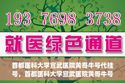 首都医科大学宣武医院黄哥牛号代挂号，首都医科大学宣武医院黄哥牛号助您轻松预约挂号