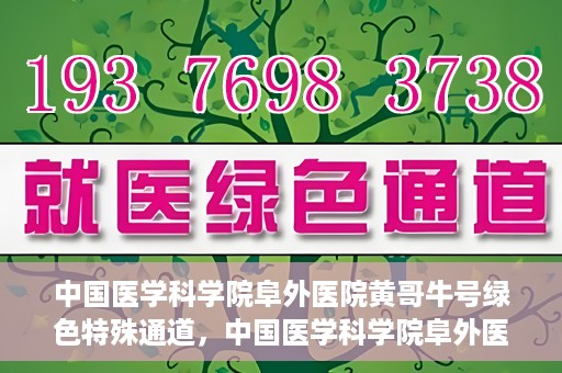 中国医学科学院阜外医院黄哥牛号绿色特殊通道，中国医学科学院阜外医院黄哥牛号，绿色特殊通道的医学力量探索