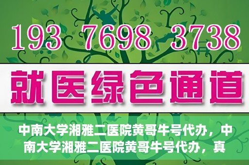 中南大学湘雅二医院黄哥牛号代办，中南大学湘雅二医院黄哥牛号代办，真相揭秘与深度解读