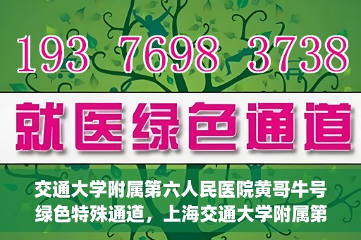 交通大学附属第六人民医院黄哥牛号绿色特殊通道，上海交通大学附属第六人民医院黄哥牛号绿色就医特殊通道开启