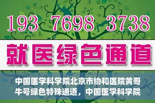 中国医学科学院北京市协和医院黄哥牛号绿色特殊通道，中国医学科学院北京市协和医院黄哥牛号，绿色特殊通道开启健康之门