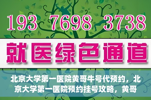 北京大学第一医院黄哥牛号代预约，北京大学第一医院预约挂号攻略，黄哥牛号预约详解