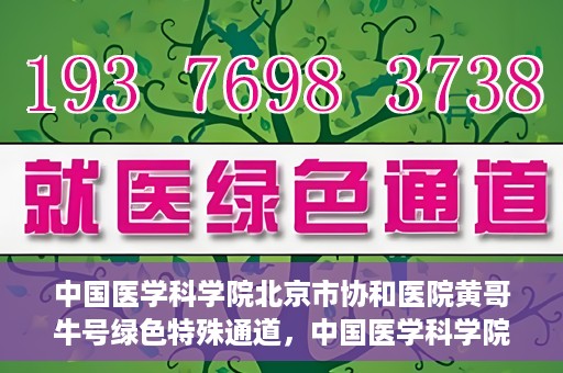 中国医学科学院北京市协和医院黄哥牛号绿色特殊通道，中国医学科学院北京市协和医院黄哥牛号，绿色特殊通道开启健康之门