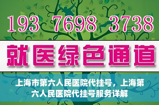 上海市第六人民医院代挂号，上海第六人民医院代挂号服务详解