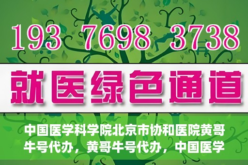 中国医学科学院北京市协和医院黄哥牛号代办，黄哥牛号代办，中国医学科学院北京市协和医院就医新途径探索
