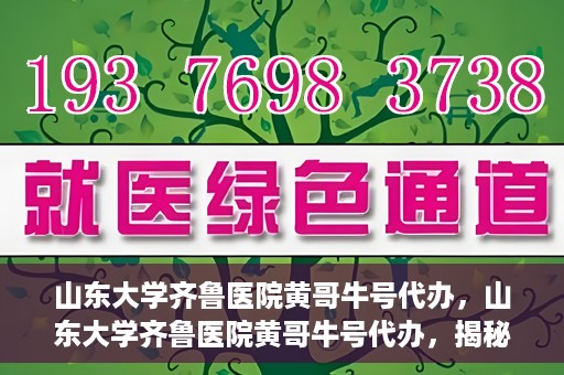 山东大学齐鲁医院黄哥牛号代办，山东大学齐鲁医院黄哥牛号代办，揭秘背后的故事与真相