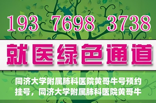 同济大学附属肺科医院黄哥牛号预约挂号，同济大学附属肺科医院黄哥牛预约挂号攻略，轻松预约专家号