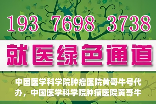 中国医学科学院肿瘤医院黄哥牛号代办，中国医学科学院肿瘤医院黄哥牛号挂号代办服务解析