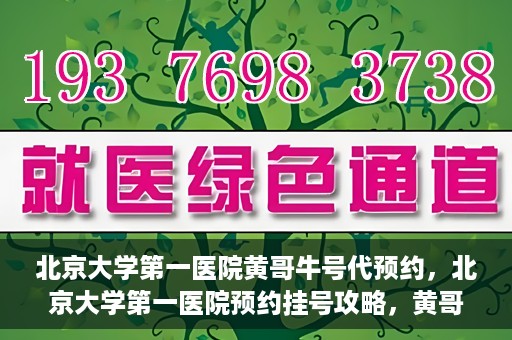 北京大学第一医院黄哥牛号代预约，北京大学第一医院预约挂号攻略，黄哥牛号预约详解
