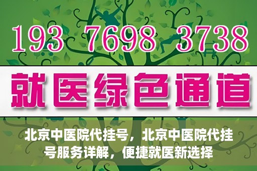 北京中医院代挂号，北京中医院代挂号服务详解，便捷就医新选择