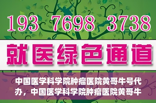 中国医学科学院肿瘤医院黄哥牛号代办，中国医学科学院肿瘤医院黄哥牛号挂号代办服务解析