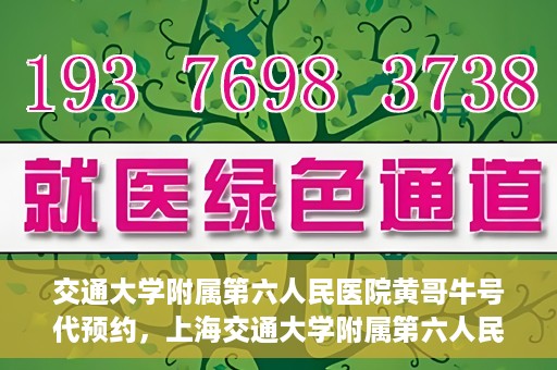交通大学附属第六人民医院黄哥牛号代预约，上海交通大学附属第六人民医院黄哥牛号预约服务启动