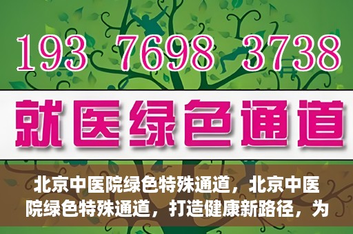 北京中医院绿色特殊通道，北京中医院绿色特殊通道，打造健康新路径，为患者解忧解困