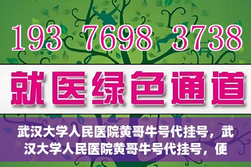 武汉大学人民医院黄哥牛号代挂号，武汉大学人民医院黄哥牛号代挂号，便捷就医背后的故事