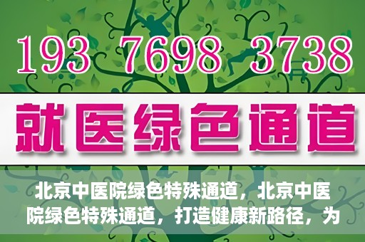 北京中医院绿色特殊通道，北京中医院绿色特殊通道，打造健康新路径，为患者解忧解困