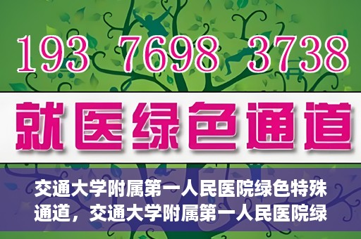 交通大学附属第一人民医院绿色特殊通道，交通大学附属第一人民医院绿色特殊通道，打造健康之路的新篇章