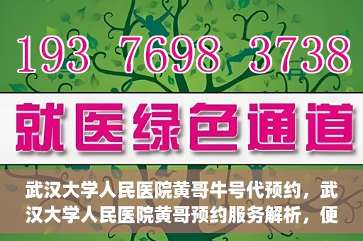 武汉大学人民医院黄哥牛号代预约，武汉大学人民医院黄哥预约服务解析，便捷医疗，牛号代预约新体验