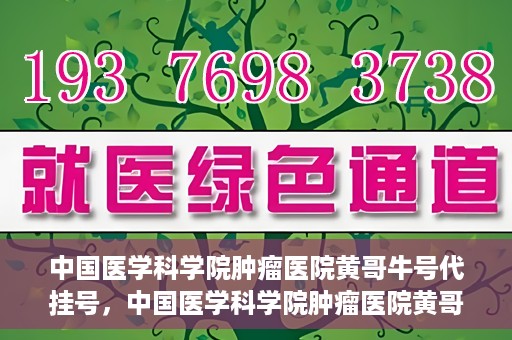 中国医学科学院肿瘤医院黄哥牛号代挂号，中国医学科学院肿瘤医院黄哥牛号助您解决挂号难题