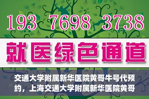 交通大学附属新华医院黄哥牛号代预约，上海交通大学附属新华医院黄哥牛号预约服务解析