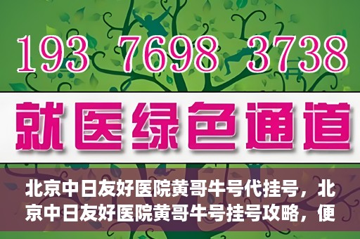 北京中日友好医院黄哥牛号代挂号，北京中日友好医院黄哥牛号挂号攻略，便捷代挂号服务解析