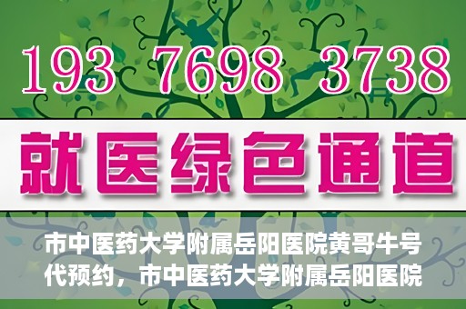 市中医药大学附属岳阳医院黄哥牛号代预约，市中医药大学附属岳阳医院黄哥牛号预约服务启动