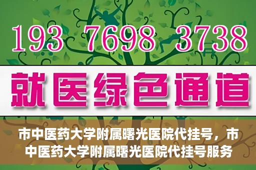 市中医药大学附属曙光医院代挂号，市中医药大学附属曙光医院代挂号服务详解