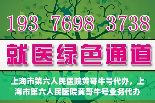 上海市第六人民医院黄哥牛号代办，上海市第六人民医院黄哥牛号业务代办攻略