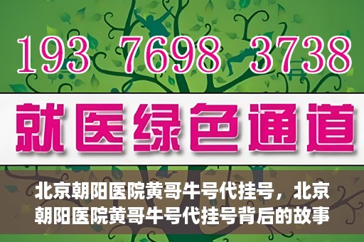 北京朝阳医院黄哥牛号代挂号，北京朝阳医院黄哥牛号代挂号背后的故事揭秘