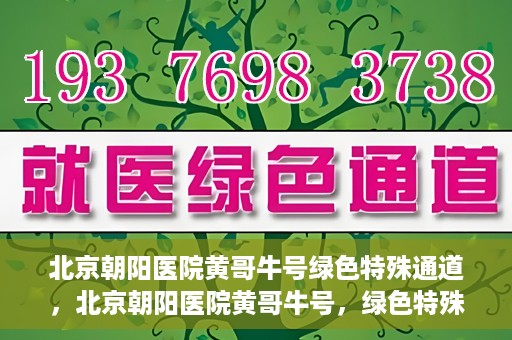 北京朝阳医院黄哥牛号绿色特殊通道，北京朝阳医院黄哥牛号，绿色特殊通道开启健康之门