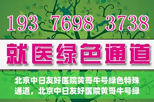 北京中日友好医院黄哥牛号绿色特殊通道，北京中日友好医院黄哥牛号绿色就医特殊通道解析