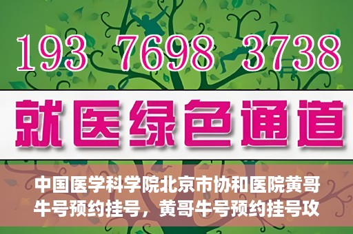中国医学科学院北京市协和医院黄哥牛号预约挂号，黄哥牛号预约挂号攻略，中国医学科学院北京市协和医院就医指南