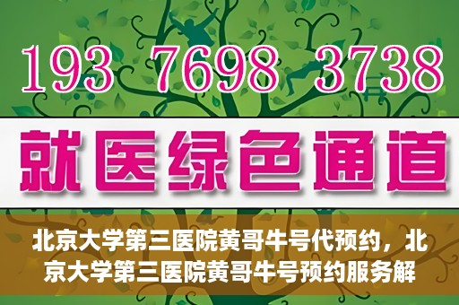 北京大学第三医院黄哥牛号代预约，北京大学第三医院黄哥牛号预约服务解析