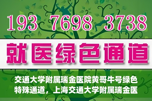 交通大学附属瑞金医院黄哥牛号绿色特殊通道，上海交通大学附属瑞金医院黄哥牛号，绿色特殊通道揭秘